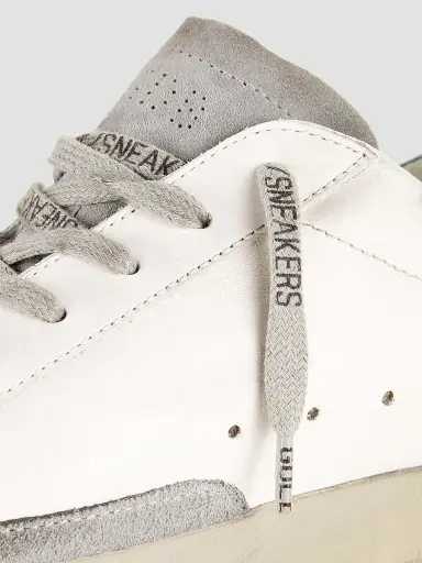 Golden Goose Men's Super-Star Leather Low-Top Sneakers - White Grey Silver Green | Thumbnail 6 Golden Goose Men's Super-Star Leather Low-Top Sneakers - White Grey Silver Green | Thumbnail 6
