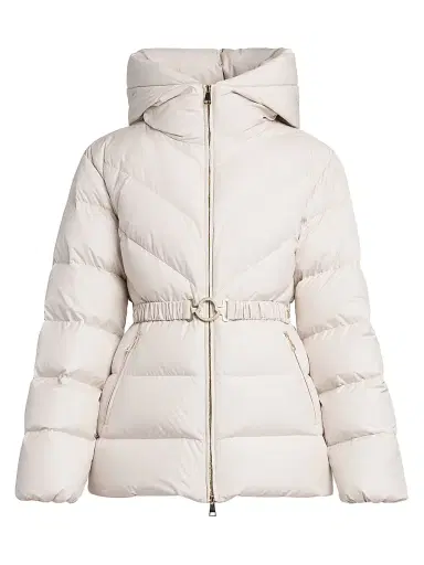 Moncler Women's Brosse Belted Puffer Jacket - White - Size XXL | Thumbnail 1 Moncler Women's Brosse Belted Puffer Jacket - White - Size XXL | Thumbnail 1