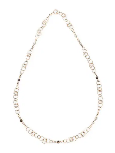 Pomellato Women's Sabbia 18K Rose Gold, Black Diamond, Brown Diamond & White Diamond Link Necklace - Rose Gold | Thumbnail 1 Pomellato Women's Sabbia 18K Rose Gold, Black Diamond, Brown Diamond & White Diamond Link Necklace - Rose Gold | Thumbnail 1