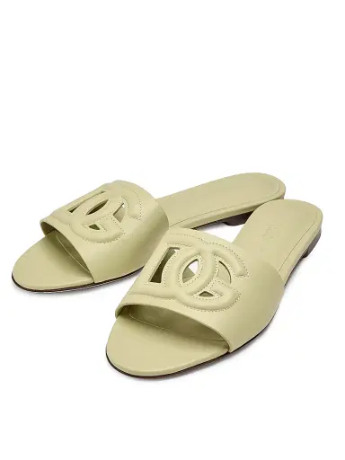 Dolce & Gabbana Women's DG Interlocked Leather Sandals - Salvia - Size 11.5 | Thumbnail 2 Dolce & Gabbana Women's DG Interlocked Leather Sandals - Salvia - Size 11.5 | Thumbnail 2