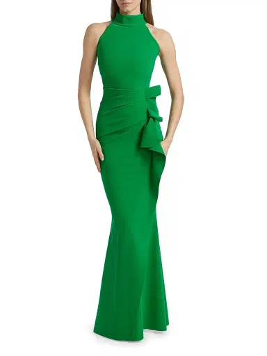 Chiara Boni La Petite Robe Women's Gudrum Halter Ruffle Gown | Thumbnail 3 Chiara Boni La Petite Robe Women's Gudrum Halter Ruffle Gown | Thumbnail 3