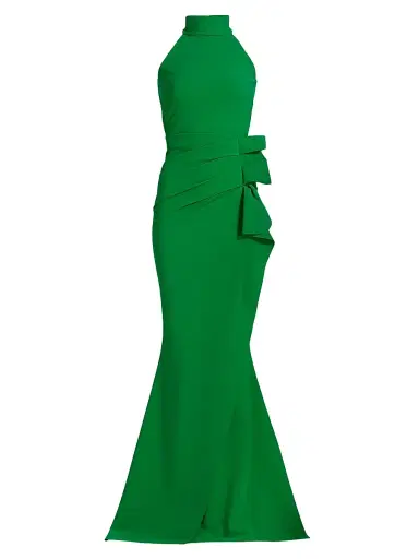 Chiara Boni La Petite Robe Women's Gudrum Halter Ruffle Gown | Thumbnail 1 Chiara Boni La Petite Robe Women's Gudrum Halter Ruffle Gown | Thumbnail 1