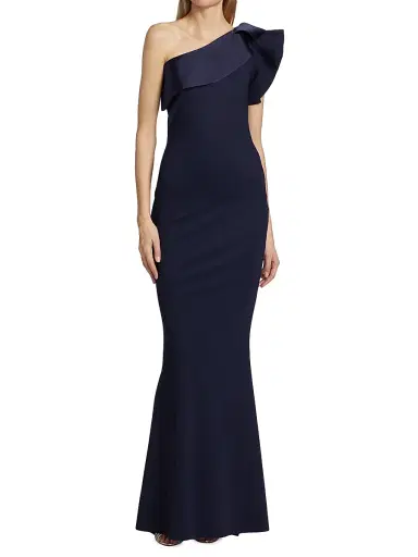 Chiara Boni La Petite Robe Women's Kika Ra Ruffled One-Shoulder Trumpet Gown | Thumbnail 2 Chiara Boni La Petite Robe Women's Kika Ra Ruffled One-Shoulder Trumpet Gown | Thumbnail 2