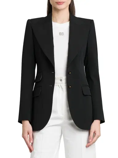 Dolce & Gabbana Women's Single-Breasted Wool-Blend Jacket - Nero - Size 18 | Thumbnail 3 Dolce & Gabbana Women's Single-Breasted Wool-Blend Jacket - Nero - Size 18 | Thumbnail 3