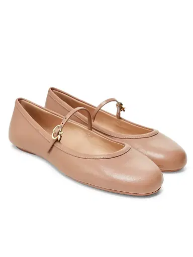Gianvito Rossi Women's Carla Leather Ballet Flats - Praline | Thumbnail 2 Gianvito Rossi Women's Carla Leather Ballet Flats - Praline | Thumbnail 2