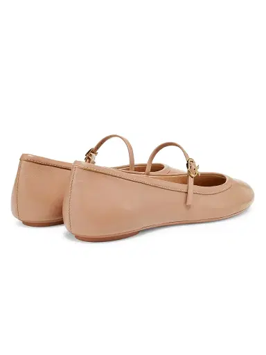 Gianvito Rossi Women's Carla Leather Ballet Flats - Praline | Thumbnail 3 Gianvito Rossi Women's Carla Leather Ballet Flats - Praline | Thumbnail 3
