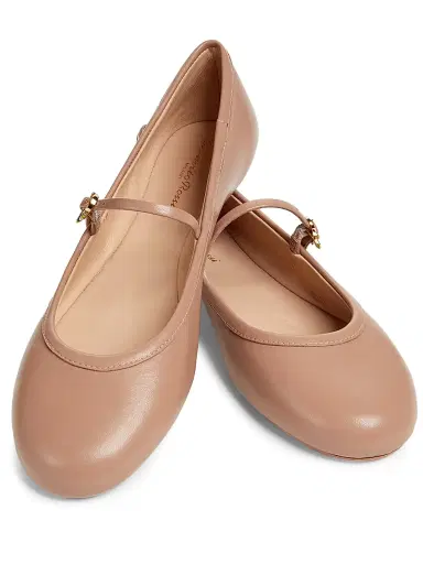 Gianvito Rossi Women's Carla Leather Ballet Flats - Praline | Thumbnail 6 Gianvito Rossi Women's Carla Leather Ballet Flats - Praline | Thumbnail 6