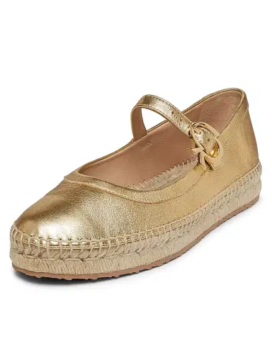 Gianvito Rossi Women's Metallic Leather Ribbon-Buckle Ballerina Flats - Mekong | Thumbnail 2 Gianvito Rossi Women's Metallic Leather Ribbon-Buckle Ballerina Flats - Mekong | Thumbnail 2