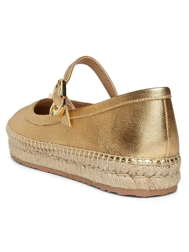 Gianvito Rossi Women's Metallic Leather Ribbon-Buckle Ballerina Flats - Mekong | Thumbnail 3 Gianvito Rossi Women's Metallic Leather Ribbon-Buckle Ballerina Flats - Mekong | Thumbnail 3