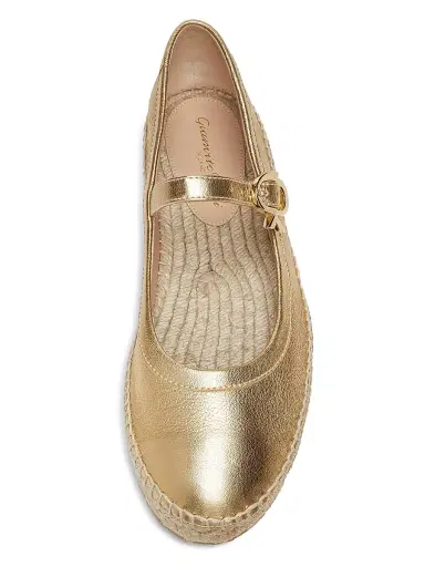 Gianvito Rossi Women's Metallic Leather Ribbon-Buckle Ballerina Flats - Mekong | Thumbnail 4 Gianvito Rossi Women's Metallic Leather Ribbon-Buckle Ballerina Flats - Mekong | Thumbnail 4