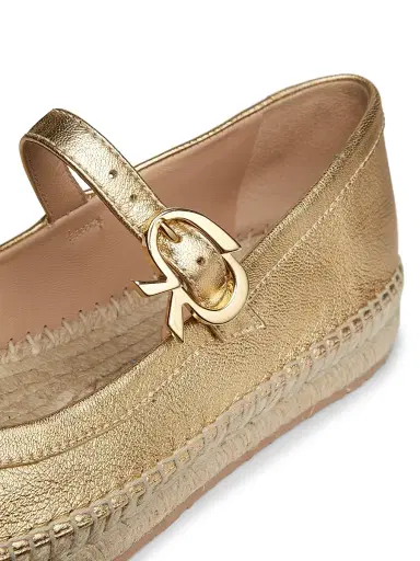 Gianvito Rossi Women's Metallic Leather Ribbon-Buckle Ballerina Flats - Mekong | Thumbnail 5 Gianvito Rossi Women's Metallic Leather Ribbon-Buckle Ballerina Flats - Mekong | Thumbnail 5