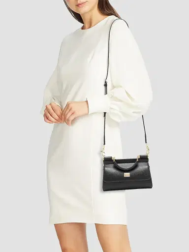 Dolce & Gabbana Women's Small Sicily Leather Handbag - Black | Thumbnail 2 Dolce & Gabbana Women's Small Sicily Leather Handbag - Black | Thumbnail 2
