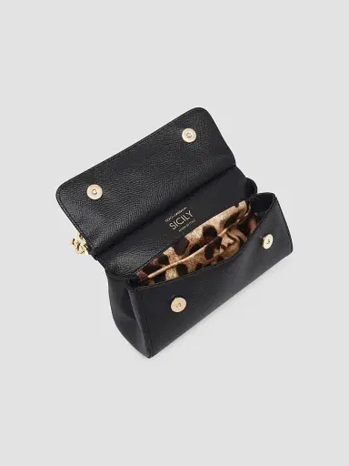 Dolce & Gabbana Women's Small Sicily Leather Handbag - Black | Thumbnail 3 Dolce & Gabbana Women's Small Sicily Leather Handbag - Black | Thumbnail 3
