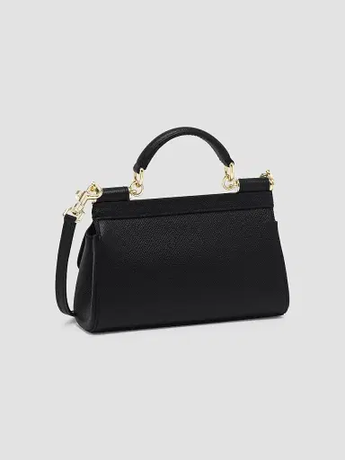 Dolce & Gabbana Women's Small Sicily Leather Handbag - Black | Thumbnail 4 Dolce & Gabbana Women's Small Sicily Leather Handbag - Black | Thumbnail 4