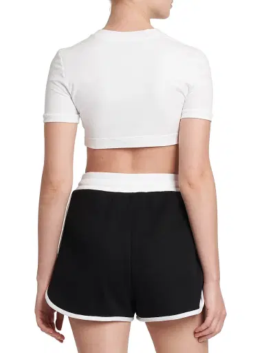 Dolce & Gabbana Women's Logo Cotton-Blend Crop T-Shirt - Optical White | Thumbnail 5 Dolce & Gabbana Women's Logo Cotton-Blend Crop T-Shirt - Optical White | Thumbnail 5