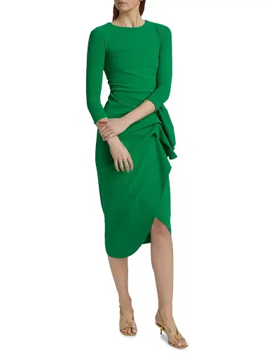 Chiara Boni La Petite Robe Women's Gathered Side Midi-Dress - Kelly Green | Thumbnail 3 Chiara Boni La Petite Robe Women's Gathered Side Midi-Dress - Kelly Green | Thumbnail 3