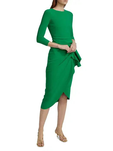 Chiara Boni La Petite Robe Women's Gathered Side Midi-Dress - Kelly Green | Thumbnail 4 Chiara Boni La Petite Robe Women's Gathered Side Midi-Dress - Kelly Green | Thumbnail 4