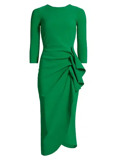 Chiara Boni La Petite Robe Women's Gathered Side Midi-Dress - Kelly Green | Thumbnail 1 Chiara Boni La Petite Robe Women's Gathered Side Midi-Dress - Kelly Green | Thumbnail 1