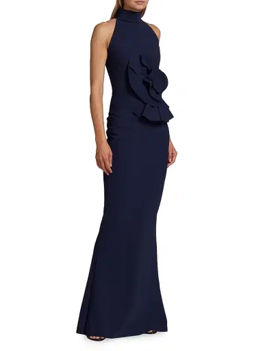 Chiara Boni La Petite Robe Women's Hebana Halter Rosette Gown | Thumbnail 2 Chiara Boni La Petite Robe Women's Hebana Halter Rosette Gown | Thumbnail 2