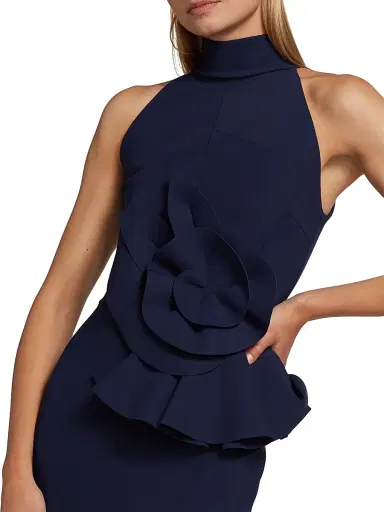 Chiara Boni La Petite Robe Women's Hebana Halter Rosette Gown | Thumbnail 6 Chiara Boni La Petite Robe Women's Hebana Halter Rosette Gown | Thumbnail 6