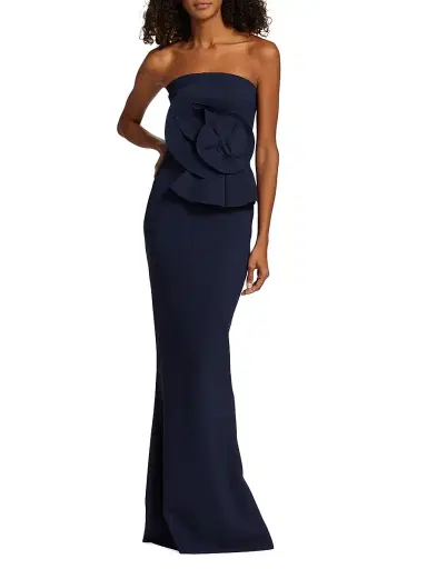 Chiara Boni La Petite Robe Women's Hebe Strapless Ruffle Gown | Thumbnail 2 Chiara Boni La Petite Robe Women's Hebe Strapless Ruffle Gown | Thumbnail 2