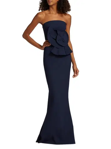 Chiara Boni La Petite Robe Women's Hebe Strapless Ruffle Gown | Thumbnail 3 Chiara Boni La Petite Robe Women's Hebe Strapless Ruffle Gown | Thumbnail 3