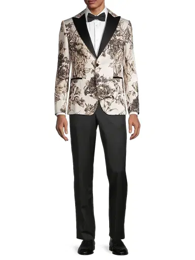 Pal Zileri Men's Floral Dinner Jacket - Ivory Multi - Size 40 | Thumbnail 2 Pal Zileri Men's Floral Dinner Jacket - Ivory Multi - Size 40 | Thumbnail 2