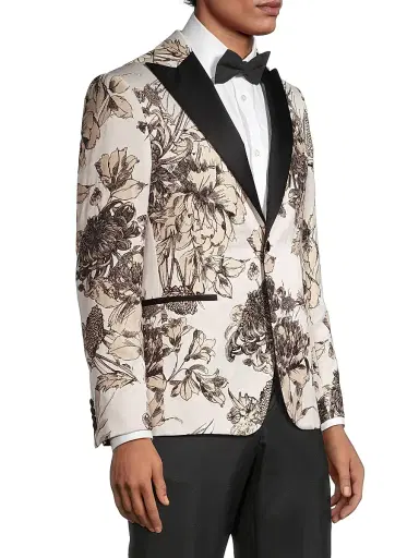 Pal Zileri Men's Floral Dinner Jacket - Ivory Multi - Size 40 | Thumbnail 4 Pal Zileri Men's Floral Dinner Jacket - Ivory Multi - Size 40 | Thumbnail 4