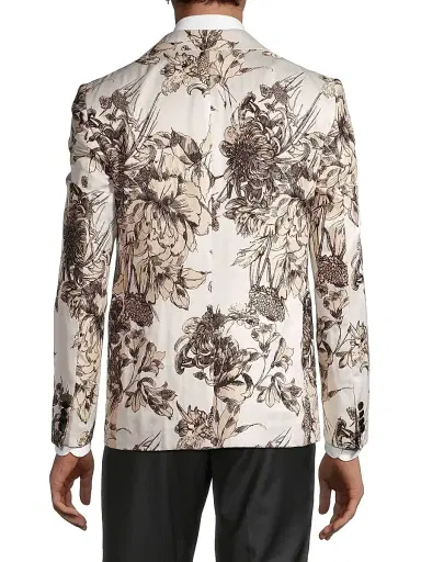 Pal Zileri Men's Floral Dinner Jacket - Ivory Multi - Size 40 | Thumbnail 5 Pal Zileri Men's Floral Dinner Jacket - Ivory Multi - Size 40 | Thumbnail 5