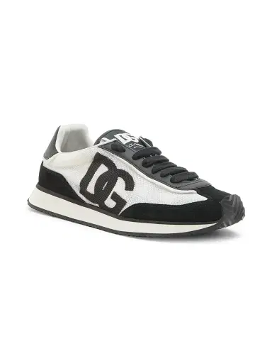 Dolce & Gabbana Women's Logo Colorblocked Low-Top Sneakers - White Black - Size 12 | Thumbnail 2 Dolce & Gabbana Women's Logo Colorblocked Low-Top Sneakers - White Black - Size 12 | Thumbnail 2