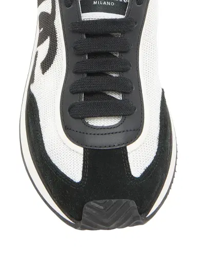 Dolce & Gabbana Women's Logo Colorblocked Low-Top Sneakers - White Black - Size 12 | Thumbnail 4 Dolce & Gabbana Women's Logo Colorblocked Low-Top Sneakers - White Black - Size 12 | Thumbnail 4