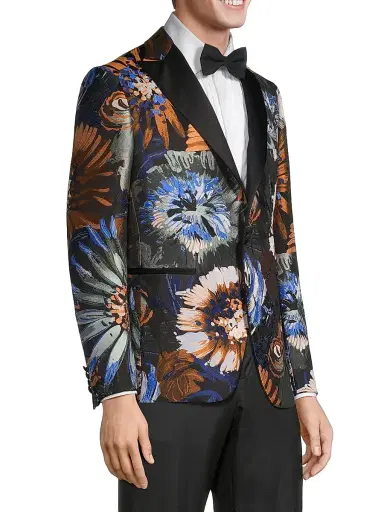 Pal Zileri Men's Floral Dinner Jacket | Thumbnail 4 Pal Zileri Men's Floral Dinner Jacket | Thumbnail 4