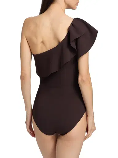 Chiara Boni La Petite Robe Women's Eli Ruffle One-Piece Swimsuit - Brown - Size 8 | Thumbnail 4 Chiara Boni La Petite Robe Women's Eli Ruffle One-Piece Swimsuit - Brown - Size 8 | Thumbnail 4