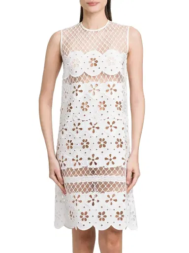 Dolce & Gabbana Women's Floral-Embroidered Cotton-Blend Dress - Bianco Ottico | Thumbnail 3 Dolce & Gabbana Women's Floral-Embroidered Cotton-Blend Dress - Bianco Ottico | Thumbnail 3