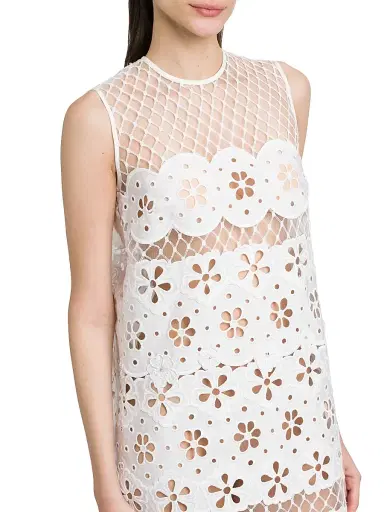 Dolce & Gabbana Women's Floral-Embroidered Cotton-Blend Dress - Bianco Ottico | Thumbnail 6 Dolce & Gabbana Women's Floral-Embroidered Cotton-Blend Dress - Bianco Ottico | Thumbnail 6