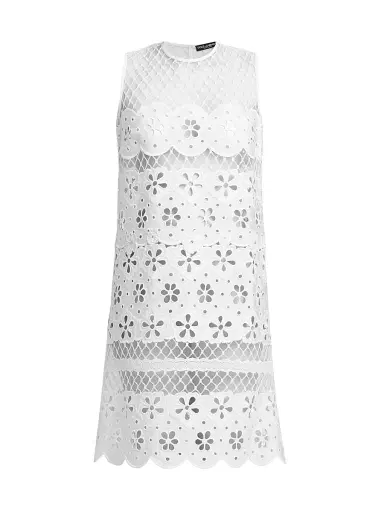 Dolce & Gabbana Women's Floral-Embroidered Cotton-Blend Dress - Bianco Ottico | Thumbnail 1 Dolce & Gabbana Women's Floral-Embroidered Cotton-Blend Dress - Bianco Ottico | Thumbnail 1