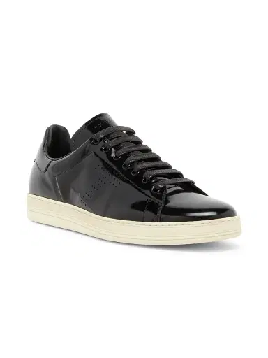 Tom Ford Men's Patent Leather Low-Top Sneakers - Black Cream | Thumbnail 2 Tom Ford Men's Patent Leather Low-Top Sneakers - Black Cream | Thumbnail 2