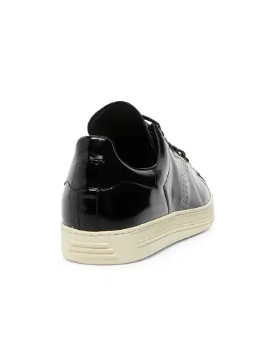 Tom Ford Men's Patent Leather Low-Top Sneakers - Black Cream | Thumbnail 3 Tom Ford Men's Patent Leather Low-Top Sneakers - Black Cream | Thumbnail 3