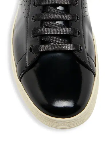 Tom Ford Men's Patent Leather Low-Top Sneakers - Black Cream | Thumbnail 4 Tom Ford Men's Patent Leather Low-Top Sneakers - Black Cream | Thumbnail 4