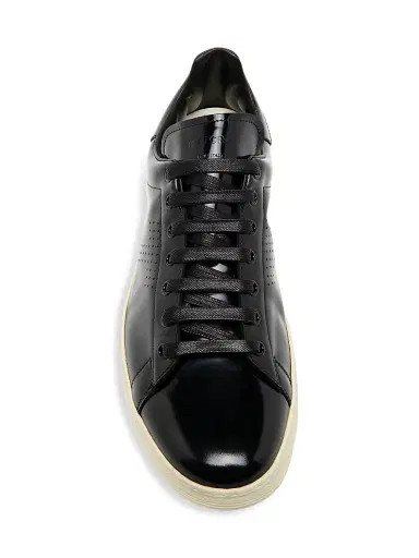 Tom Ford Men's Patent Leather Low-Top Sneakers - Black Cream | Thumbnail 5 Tom Ford Men's Patent Leather Low-Top Sneakers - Black Cream | Thumbnail 5