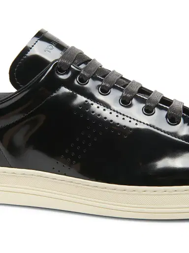 Tom Ford Men's Patent Leather Low-Top Sneakers - Black Cream | Thumbnail 6 Tom Ford Men's Patent Leather Low-Top Sneakers - Black Cream | Thumbnail 6