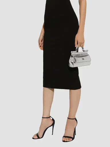 Dolce & Gabbana Women's Sicily Metallic Python Leather Top-Handle Bag - Argento | Thumbnail 2 Dolce & Gabbana Women's Sicily Metallic Python Leather Top-Handle Bag - Argento | Thumbnail 2