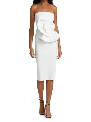 Chiara Boni La Petite Robe Women's Hebe Strapless Ruffle Sheath Dress | Thumbnail 2 Chiara Boni La Petite Robe Women's Hebe Strapless Ruffle Sheath Dress | Thumbnail 2