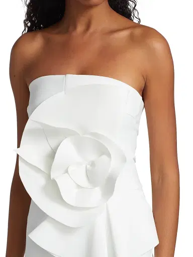Chiara Boni La Petite Robe Women's Hebe Strapless Ruffle Sheath Dress | Thumbnail 6 Chiara Boni La Petite Robe Women's Hebe Strapless Ruffle Sheath Dress | Thumbnail 6