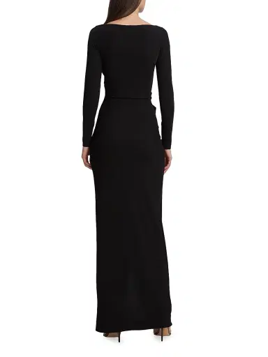 Chiara Boni La Petite Robe Women's Tarcisia Rosette Draped Jersey Gown - Nero | Thumbnail 5 Chiara Boni La Petite Robe Women's Tarcisia Rosette Draped Jersey Gown - Nero | Thumbnail 5