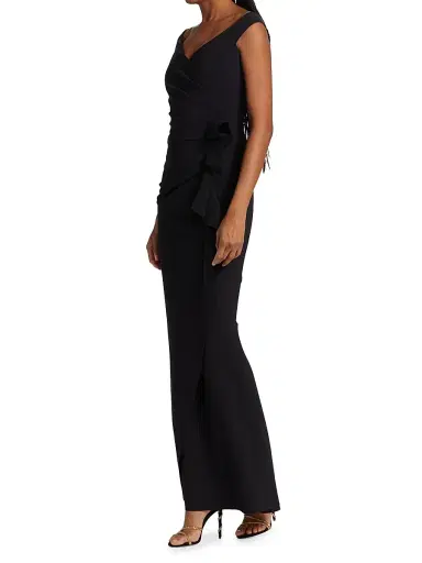 Chiara Boni La Petite Robe Women's Silveria Ruffle Peplum Maxi Gown | Thumbnail 4 Chiara Boni La Petite Robe Women's Silveria Ruffle Peplum Maxi Gown | Thumbnail 4