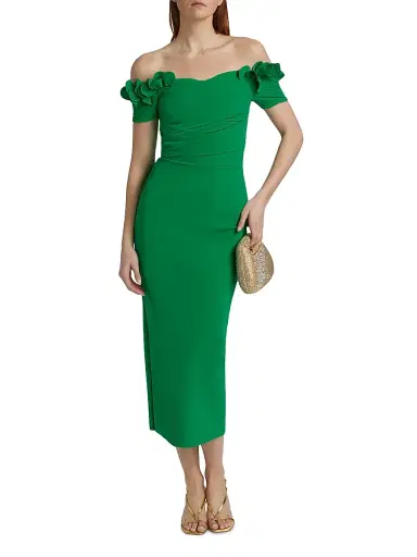 Chiara Boni La Petite Robe Women's Yiana Off-The-Shoulder Midi-Dress | Thumbnail 2 Chiara Boni La Petite Robe Women's Yiana Off-The-Shoulder Midi-Dress | Thumbnail 2