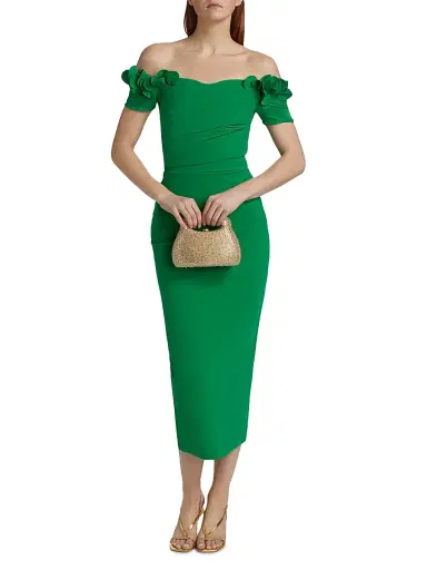 Chiara Boni La Petite Robe Women's Yiana Off-The-Shoulder Midi-Dress | Thumbnail 3 Chiara Boni La Petite Robe Women's Yiana Off-The-Shoulder Midi-Dress | Thumbnail 3