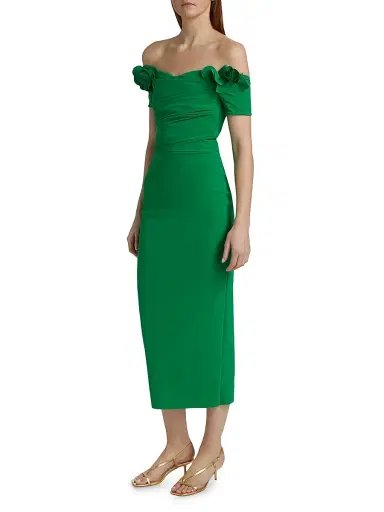 Chiara Boni La Petite Robe Women's Yiana Off-The-Shoulder Midi-Dress | Thumbnail 4 Chiara Boni La Petite Robe Women's Yiana Off-The-Shoulder Midi-Dress | Thumbnail 4