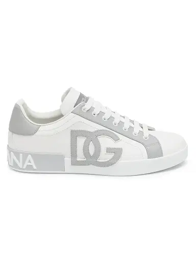 Dolce & Gabbana Men's Portofino Lace-Up Sneakers - White Grey | Thumbnail 1 Dolce & Gabbana Men's Portofino Lace-Up Sneakers - White Grey | Thumbnail 1